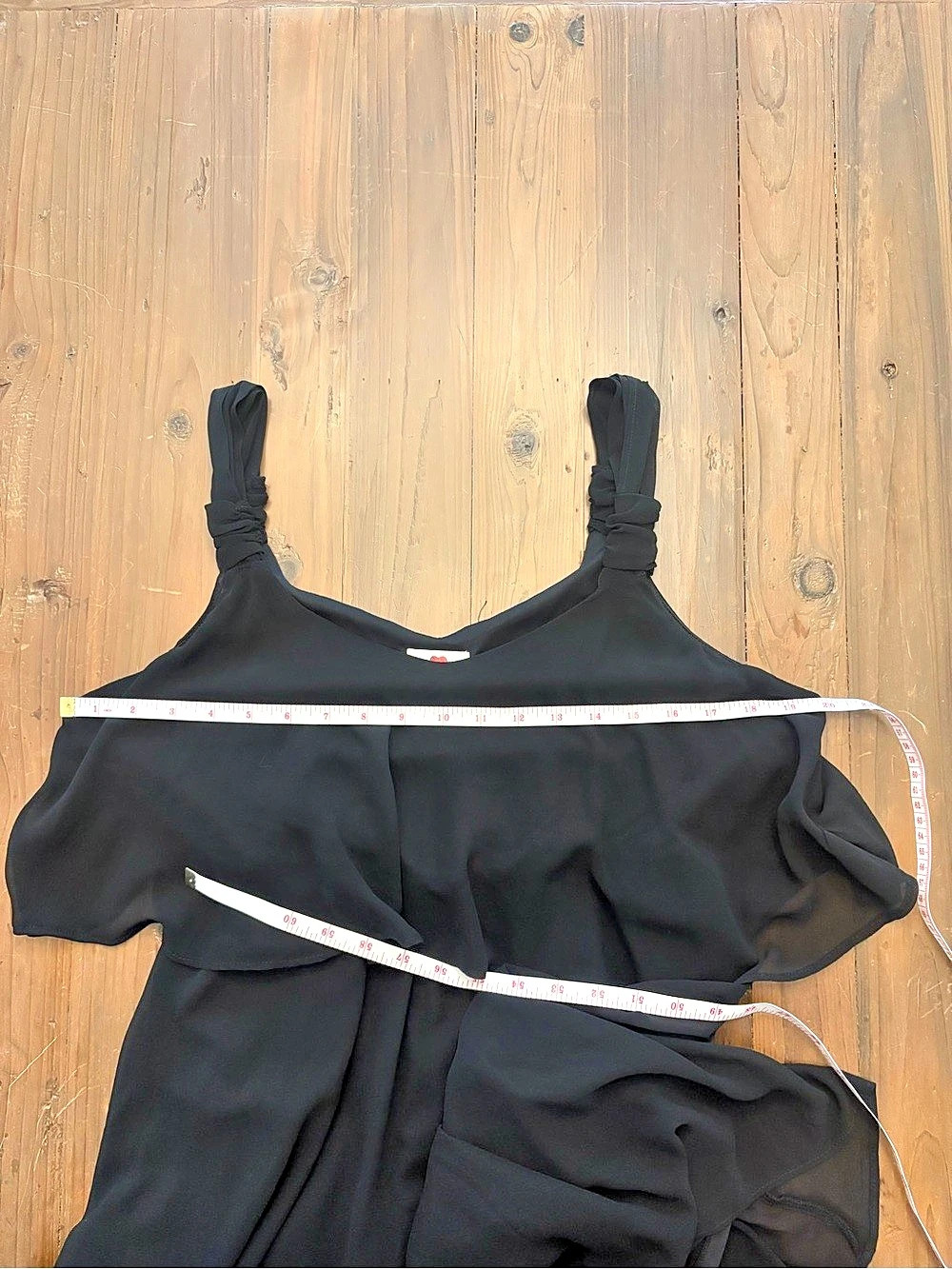 One Clothing Black Chiffon High-Low Ruffle Cocktail Dress - Size Large - Picture 4 of 9